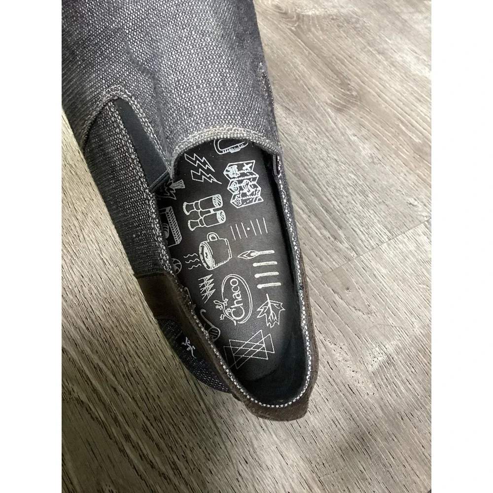 Chaco Davis Mens Size 10.5 Black Canvas Slip On Shoes Casual J106355